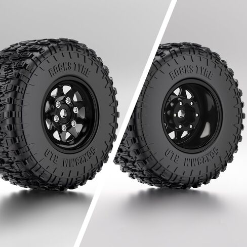 1.0 Beadlock Wheel with Brass Clamp Ring for 1/18 TRX4M 1/24 Axial SCX24 FMS FCX24 RC Crawler Car Upgrade Accessories (4Pcs Black) in Saudi Arabia