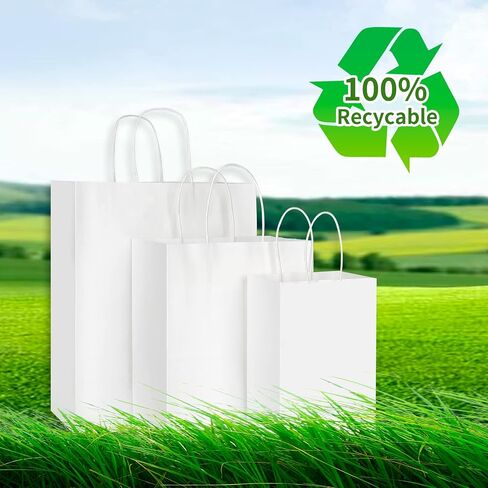 Toovip 90 Pack Plain Brown Kraft Paper Bags with Handles Bulk, Multiple 3 Assorted Sizes Gift Bags for Favors Grocery Retail Party Birthday Shopping Business Goody Craft Merchandise Take Out Sacks in Kuwait