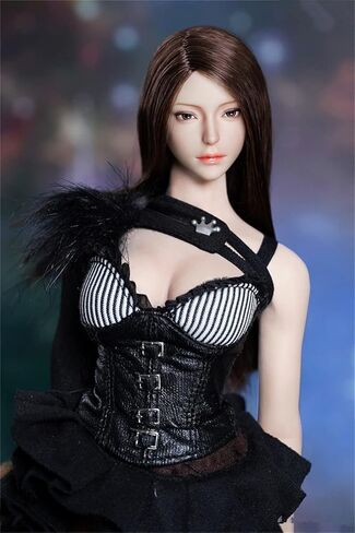 1/6 Scale Female Head Sculpt,Beauty Asian Girl Pale Skin Head Carved for 12inch PH TBL JO Female Action Figure Body (A) in Kuwait