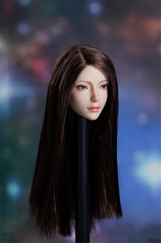 1/6 Scale Female Head Sculpt,Beauty Asian Girl Pale Skin Head Carved for 12inch PH TBL JO Female Action Figure Body (A) in Kuwait