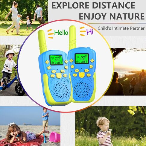 Rechargeable Walkie Talkies for Kids 22 Channels 2 Way Radio Toy with 2×1200mAh Lithium Battery Backlit LCD Flashlight 3 KM Long Range for Boys Girls Birthday (Black) in Saudi Arabia