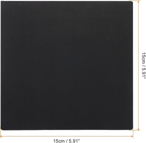 لوحات طلاء باتيكل للرسم، 4 عبوات بإطار خشبي مربع مقاس 6 × 6 بوصة لوحات فنية فارغة ممتدة للأكريليك والزيت والطلاء الحراري، أسود in Kuwait
