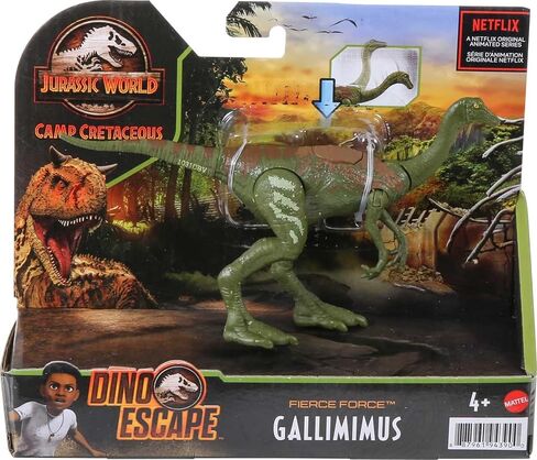 Jurassic World Fierce Force Gallimimus Camp Cretaceous Dinosaur Action Figure with Movable Joints, Realistic Sculpting & Single Strike Feature, Kids Gift Ages 3 Years & Older in Saudi Arabia