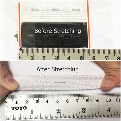 Buttonholes Elastic Flat Sewing Band Spool with Button 15mm, Elastic Stretchable, Ideal for DIY Waistbands,Necklines 3/4 inch × 2 Yards. (Black) in Kuwait