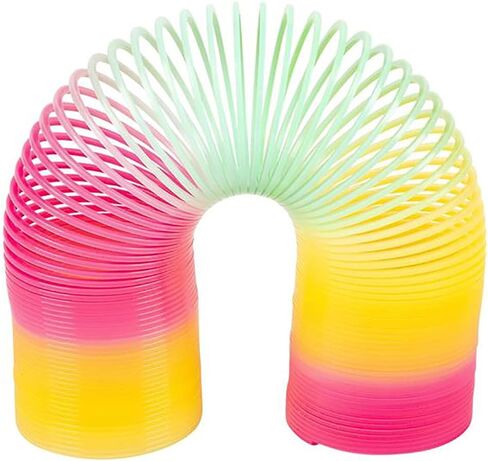 The Dreidel Company Super Long Rainbow Plastic Coil Spring, Party Favor for Kids, 6" (152mm) (3-Pack) in Saudi Arabia