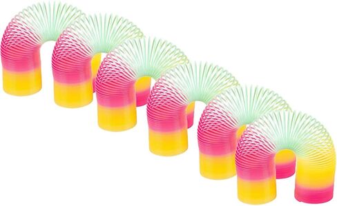 The Dreidel Company Super Long Rainbow Plastic Coil Spring, Party Favor for Kids, 6" (152mm) (3-Pack) in Saudi Arabia
