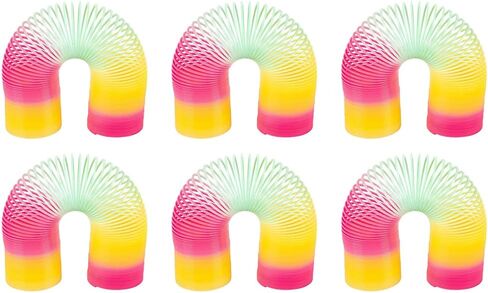 The Dreidel Company Super Long Rainbow Plastic Coil Spring, Party Favor for Kids, 6" (152mm) (3-Pack) in Saudi Arabia