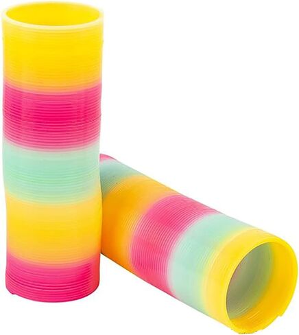 The Dreidel Company Super Long Rainbow Plastic Coil Spring, Party Favor for Kids, 6" (152mm) (3-Pack) in Saudi Arabia