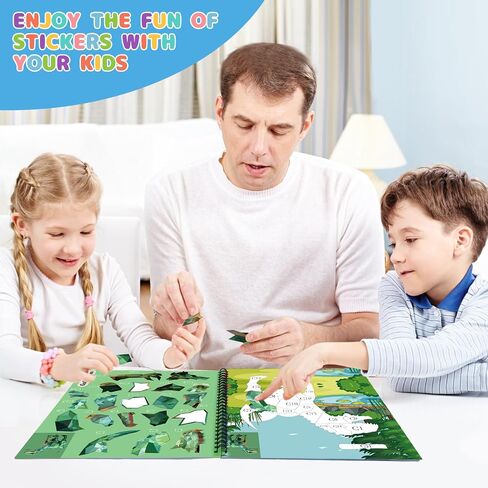 homicozy 4PCS كتب الطلاء ملصقات للأطفال الذين تتراوح أعمارهم بين 4-10، ديناصور رائد الفضاء المحيط الحيوانات تصاميم الطلاء عن طريق الملصقات، ملصق بالأرقام، هدايا عيد ميلاد الحزب للأولاد 4-10، إنشاء 40 صورة في وقت واحد in Saudi Arabia