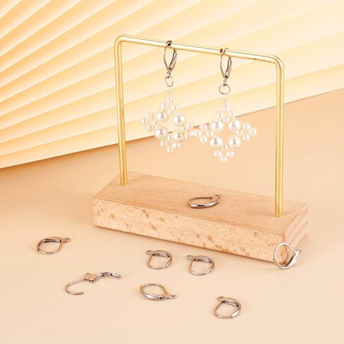 Pandahall 300 قطعة من الفولاذ المقاوم للصدأ حلقات خطاف خطاف جراحي سلك الأذن مع نهاية الكرة سلك الأذن السمك لصنع المجوهرات 22x12x2mm in Kuwait