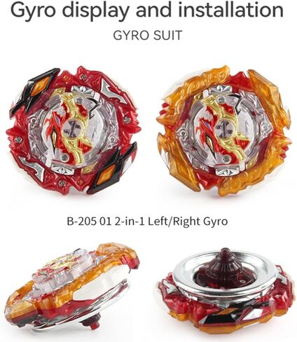 B-201 Zest Achilles Burst Spriggan + قطعة واحدة من قاذفة شرارة، قمصان قتال مع مجموعة قاذفات، مجموعة قاذفات رباعية الجيروسكوبات للأولاد والأطفال وحفلات أعياد الميلاد وفكرة هدية in Kuwait