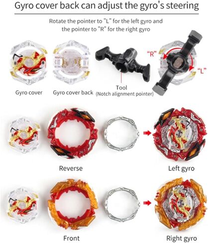 B-201 Zest Achilles Burst Spriggan + قطعة واحدة من قاذفة شرارة، قمصان قتال مع مجموعة قاذفات، مجموعة قاذفات رباعية الجيروسكوبات للأولاد والأطفال وحفلات أعياد الميلاد وفكرة هدية in Kuwait