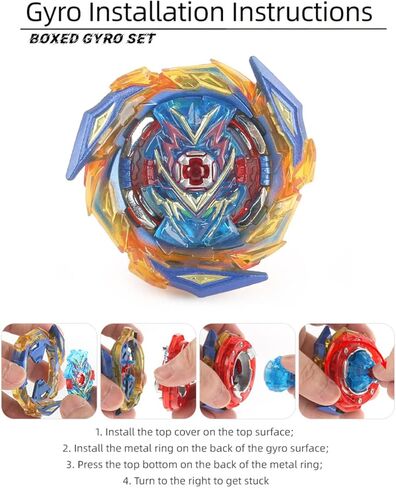 3-Piece Bey Battling Burst Tops B-201 Zest Achilles B-150 Union Achilles B-163 Brave Valkyrie pro Series Set Combat Battling Game for Kids Children Birthday Christmas Party Idea in Kuwait