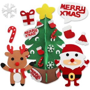 شجرة عيد الميلاد ثلاثية الأبعاد مصنوعة يدويًا مع 37 قطعة من الحلي، هدايا عيد الميلاد للأطفال السنة الجديدة زينة عيد الميلاد المصنوعة يدويًا in Kuwait