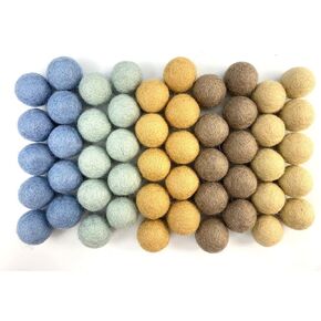 Wildflower by Hu Hands Pink Wool Felt Balls | (50) Pom Poms Hand Felted in Nepal from 100% Wool for Crafts, Garland, Felting, Decor | .8-1 Inch Pompoms | Muslin Bag