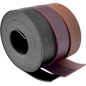 Wento 1/2''x72'' Double Sided Faux Leather Strips Double Color Leather Straps Vegan Leather Faux Leather Fabric Strips 3 Color Mixed