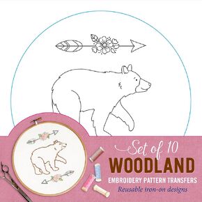 Woodland Embroidery Pattern Transfers (set of 10 hoop designs!) in Saudi Arabia