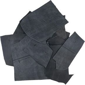 Hide & Drink, Leather Scraps with Scars for Arts & Crafts, (5 to 8 in.) Long, Different Widths (12 oz Pack) - Old Tobacco