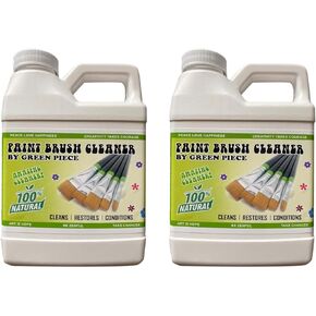 منظف ​​ومرمم فرش الطلاء من Green Piece® لفرش الطلاء الفنية - طبيعي 100% - غير سام - طلاء رطب أو جاف - بدون مواد كيميائية - دهانات زيتية أو أكريليك، خشب ومعدن - قوة مذهلة - 18 أونصة