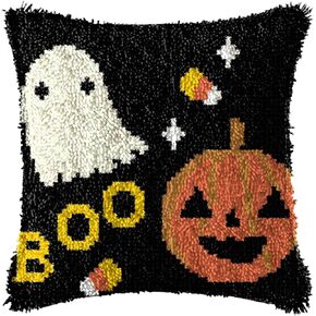 Ylkgogo Latch Hook Kits for Adults/Kids Crocheting Rug Pre-Printed Bat Canvas Embroidery Tapestry Needlework Home Decor 20.5" X 15"