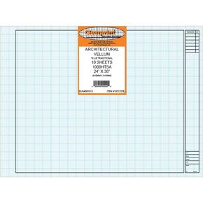 ملاءات Clearprint 1000H تصميم Vellum مع كتلة العنوان المهندسي وطباعة شبكة 8×8، 100% قطن، 10 أوراق 20.32 × 27.94 سم in Saudi Arabia