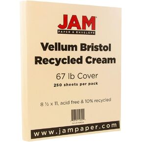 ورق جام بيبر فيلوم بريستول 67 رطل بطاقات - 8.5 × 11 غطاء - 147 جرام في المتر المربع - كريمي - 250 ورقة/ريم in Kuwait