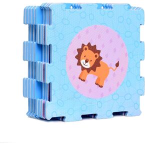 بساط لعب من إسفنج إيفا للحيوانات والأشكال. 9 بلاط متشابكة للعب (البلاط: 30.48 سم × 30.48 سم / 9 متر مربع). مثالي: زحف الأطفال والرضع والفصول الدراسية والأطفال والأطفال والصالة الرياضية وقت التمرين in Kuwait