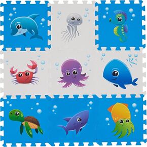 PLAY 10 Foam Puzzle Mat, Foam Playmat for Babies, City Road Track Puzzle Mat 9 Pieces in Saudi Arabia