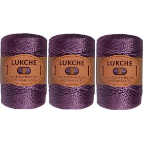 Lukche 1.5-2mm Polyester Macrame Cord 2 Skein (2x153 Yards) 100% Polypropylene Premium Macrame Rope, Colorful Yarn Crochet Macrame Bag Craft for Wall Hangers, Bags, Bottom Plates, Carpets (2 Blue) in Kuwait