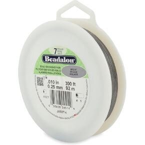 Beadalon 7 Strand Stainless Steel Bead Stringing Wire, 015 in / 0.38 mm, Bright, 300 ft / 91 m in Kuwait