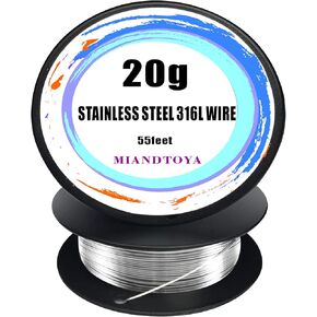 MIANDTOYA Stainless Steel 316L Wire, 28G Gauge 110Feet Soft DIY Hand Tool Metal Resistance Round Thin Spool Handmade for Crafts Bailing Sculpting Jewelry Making Findings Floral Beading Trapping