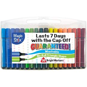 أقلام تحديد The Pencil Grip Magic Tri Stix، غير سامة وقابلة للغسل للأطفال، 48 مجموعة، 36 قوس قزح + 12 قلم تحديد عالمي للون البشرة، TPG-390