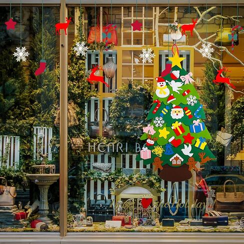 شجرة عيد الميلاد من Advantez، شجرة عيد الميلاد DIY، 3.35 قدم و30 قطعة من الزينة، شجرة عيد الميلاد للأطفال الصغار، معلقة على الحائط، لوازم منزلية لتزيين حفلات عيد الميلاد in Kuwait