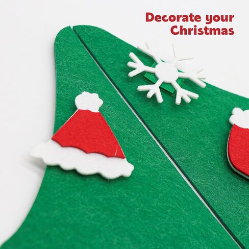 شجرة عيد الميلاد ثلاثية الأبعاد مصنوعة يدويًا مع 37 قطعة من الحلي، هدايا عيد الميلاد للأطفال السنة الجديدة زينة عيد الميلاد المصنوعة يدويًا in Kuwait