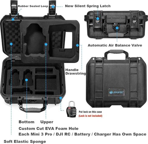 ليكوفي حافظة صلبة مقاومة للماء متوافقة مع دي جيه اي ميني 3 برو (دي جيه اي ار سي) وجهاز تحكم عن بعد دي جيه اي ار سي وملحقات طائرة دي جيه اي ميني 3 (الحافظة فقط) in Kuwait
