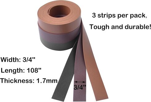 وينتو 1/2 ''x 72'' شرائط جلدية صناعية مزدوجة الجوانب أشرطة جلدية مزدوجة اللون شرائط من الجلد الصناعي من الجلد النباتي 3 ألوان مختلطة in Kuwait