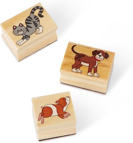 Melissa & Doug Jumbo Deluxe Wooden Stamp Set Animals (40 Stamps, 7 Markers, 3 Colored Ink Pads) in Saudi Arabia