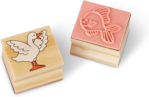 Melissa & Doug Jumbo Deluxe Wooden Stamp Set Animals (40 Stamps, 7 Markers, 3 Colored Ink Pads) in Saudi Arabia