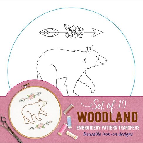 Woodland Embroidery Pattern Transfers (set of 10 hoop designs!) in Saudi Arabia