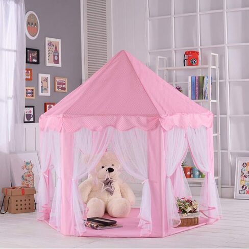 POCO DIVO Princess Castle Girls Play House داخلي وردي لعبة خيام مسرح للأطفال في الهواء الطلق in Kuwait