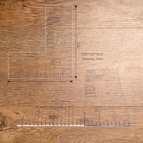 دليل مسطرة KINGRIA لمحاذاة الفينيل من الأكريليك على الصدر الأيسر أداة وضع شعار الخياطة اليدوية ملحقات مسطرة للتطريز والطباعة بالضغط الحراري in Kuwait