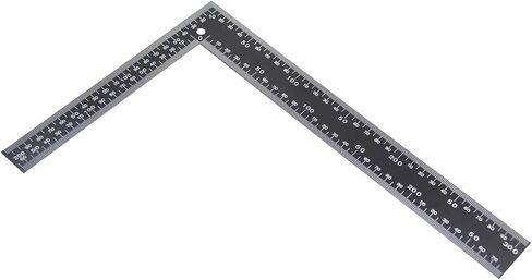 Metal Square Ruler Leathercraft Black Tempered Stainless Steel Measuring Square Ruler for DIY Leather Handmade Sewing Tools Measuring Supplies, Length 0-300mm/0-12inch Scale in Saudi Arabia