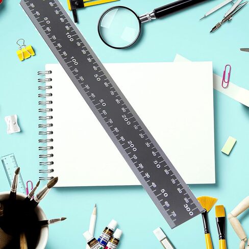 Metal Square Ruler Leathercraft Black Tempered Stainless Steel Measuring Square Ruler for DIY Leather Handmade Sewing Tools Measuring Supplies, Length 0-300mm/0-12inch Scale in Saudi Arabia