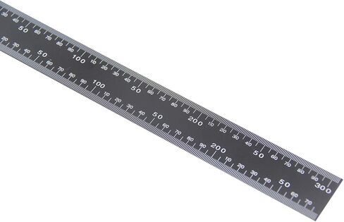 Metal Square Ruler Leathercraft Black Tempered Stainless Steel Measuring Square Ruler for DIY Leather Handmade Sewing Tools Measuring Supplies, Length 0-300mm/0-12inch Scale in Saudi Arabia