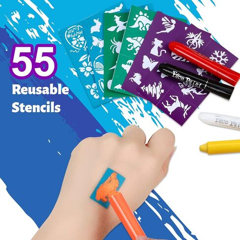 أعواد رسم الوجه للأطفال من مومو، 12 قلم تلوين للوجه غير سام، أقلام تلوين مكياج لعيد القديس باتريك، وأعياد الميلاد، والهالوين in Kuwait