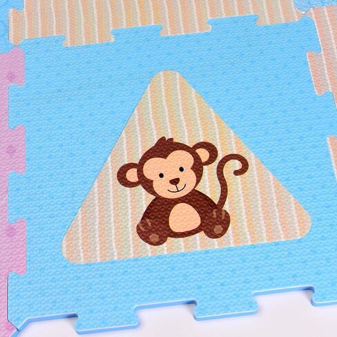 بساط لعب من إسفنج إيفا للحيوانات والأشكال. 9 بلاط متشابكة للعب (البلاط: 30.48 سم × 30.48 سم / 9 متر مربع). مثالي: زحف الأطفال والرضع والفصول الدراسية والأطفال والأطفال والصالة الرياضية وقت التمرين in Kuwait