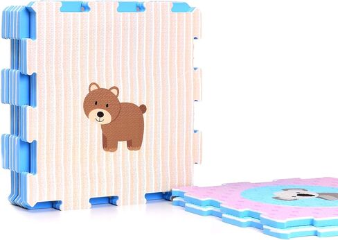 بساط لعب من إسفنج إيفا للحيوانات والأشكال. 9 بلاط متشابكة للعب (البلاط: 30.48 سم × 30.48 سم / 9 متر مربع). مثالي: زحف الأطفال والرضع والفصول الدراسية والأطفال والأطفال والصالة الرياضية وقت التمرين in Kuwait