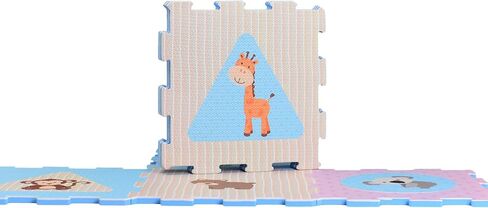 بساط لعب من إسفنج إيفا للحيوانات والأشكال. 9 بلاط متشابكة للعب (البلاط: 30.48 سم × 30.48 سم / 9 متر مربع). مثالي: زحف الأطفال والرضع والفصول الدراسية والأطفال والأطفال والصالة الرياضية وقت التمرين in Kuwait