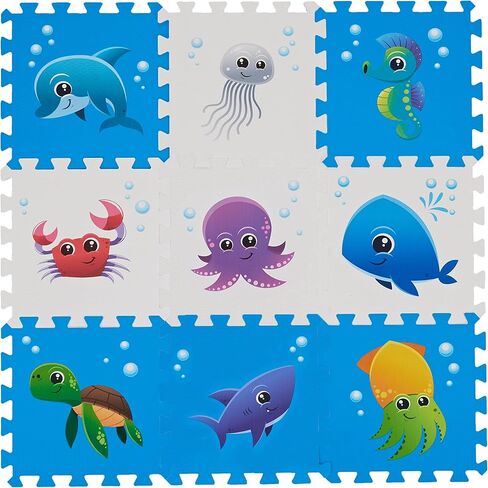 PLAY 10 Foam Puzzle Mat, Foam Playmat for Babies, City Road Track Puzzle Mat 9 Pieces in Saudi Arabia