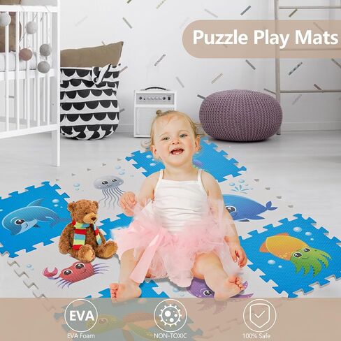 PLAY 10 Foam Puzzle Mat, Foam Playmat for Babies, City Road Track Puzzle Mat 9 Pieces in Saudi Arabia
